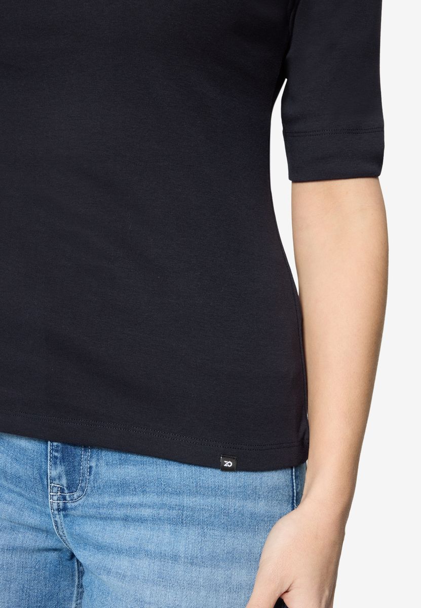 Basic Shirt  mit U-Boot-Ausschnitt