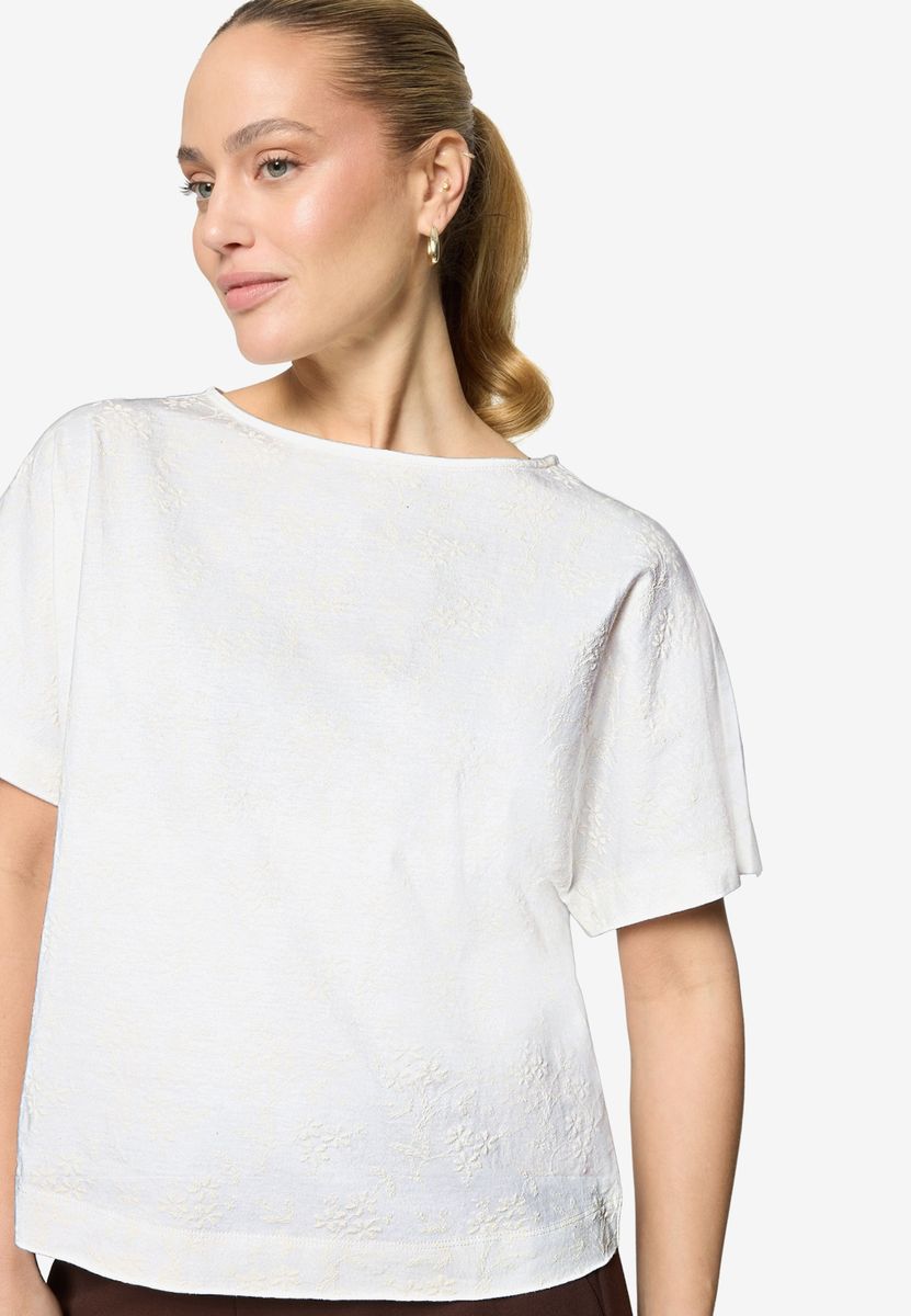 Baumwoll-T-Shirt   mit Stickerei