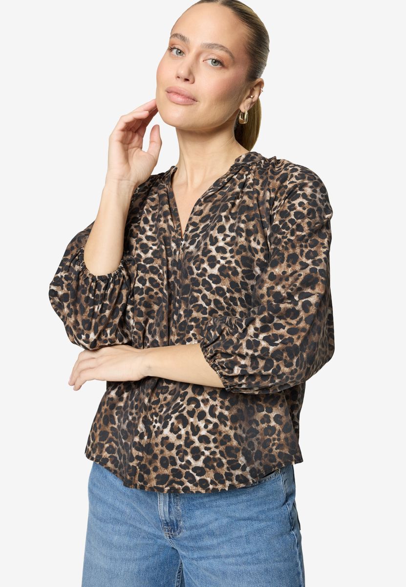 Schlupfbluse  mit Leoprint