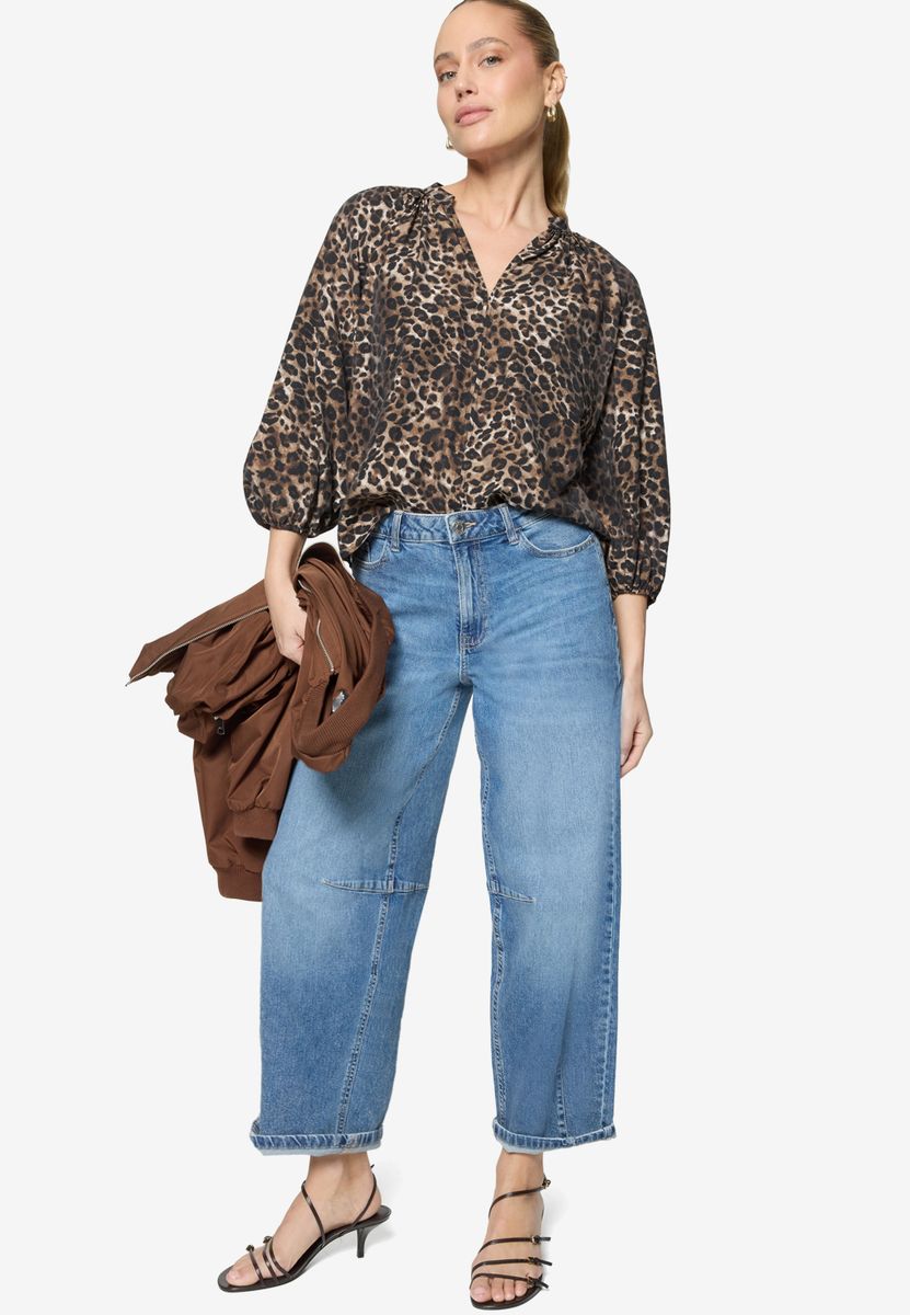 Schlupfbluse  mit Leoprint