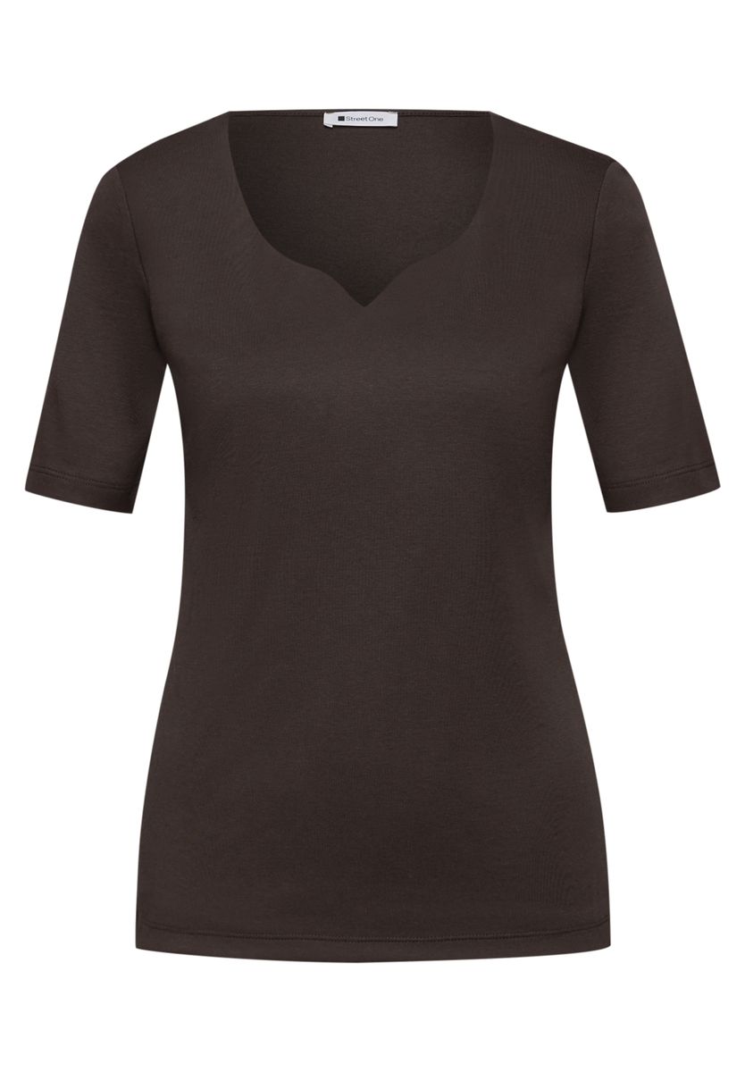 Basic T-Shirt mit Herzausschnitt