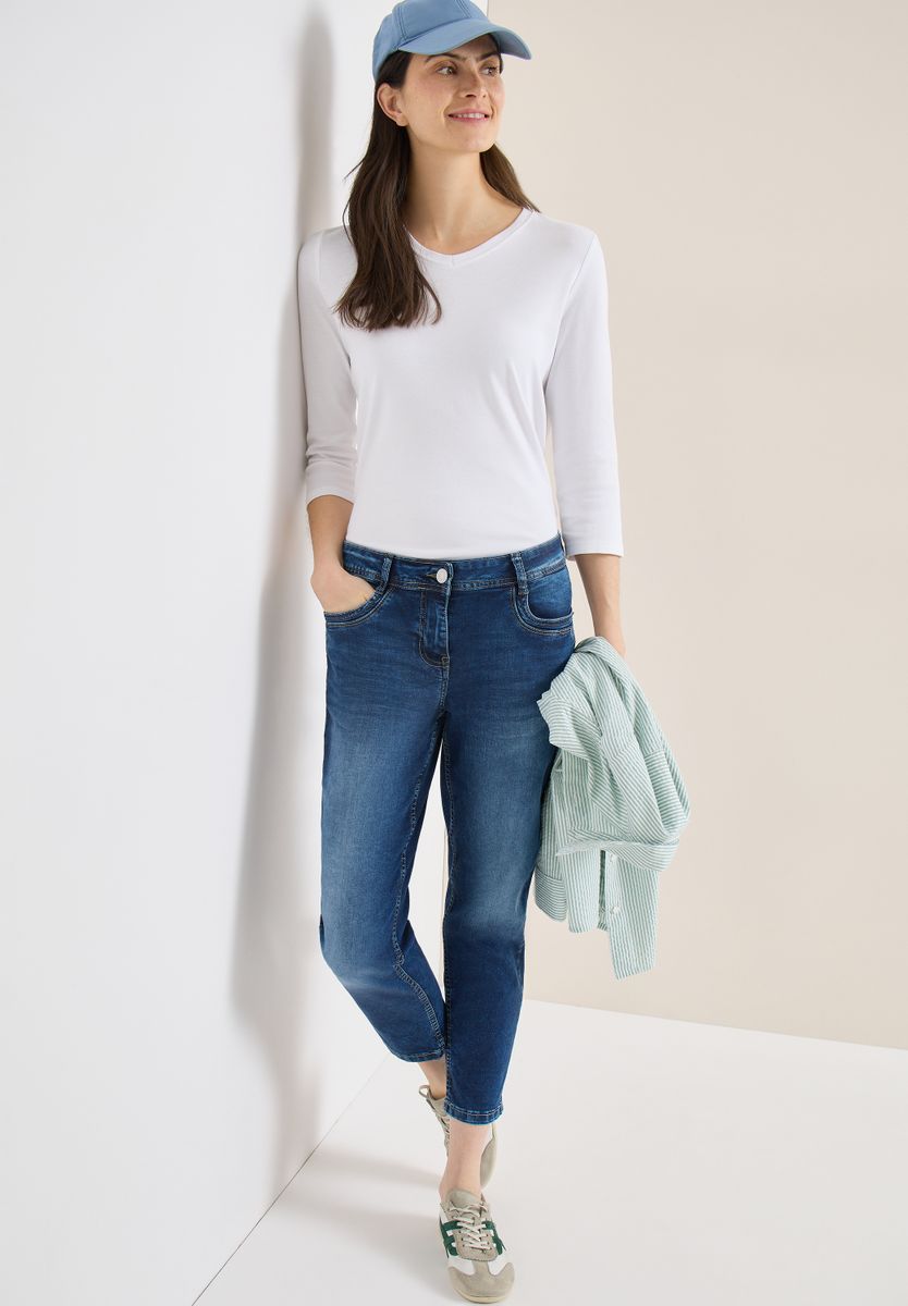 Mid Waist Slim Leg Jeans im Casual Fit