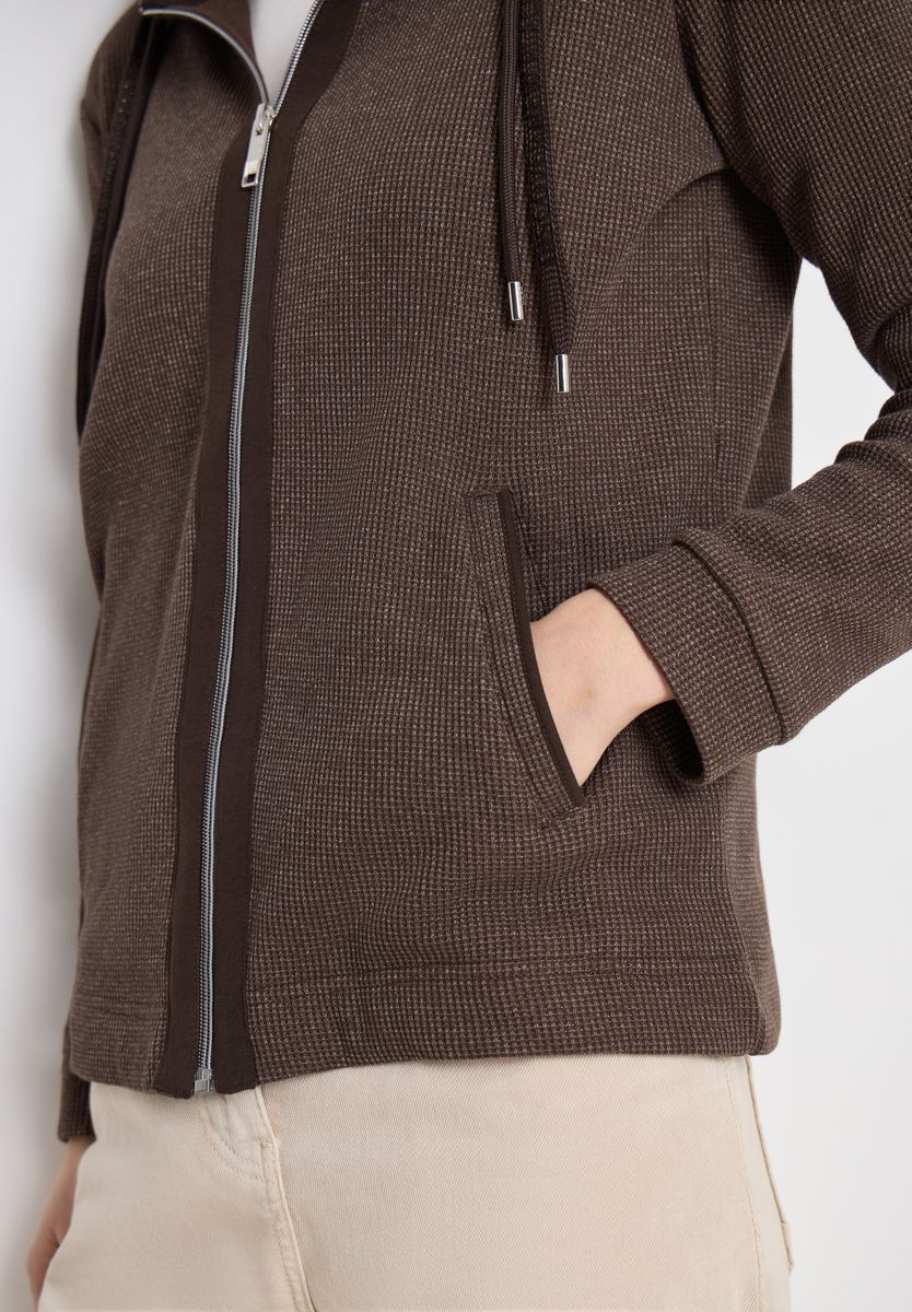 Langarm Jacke mit Kapuze und Taschen