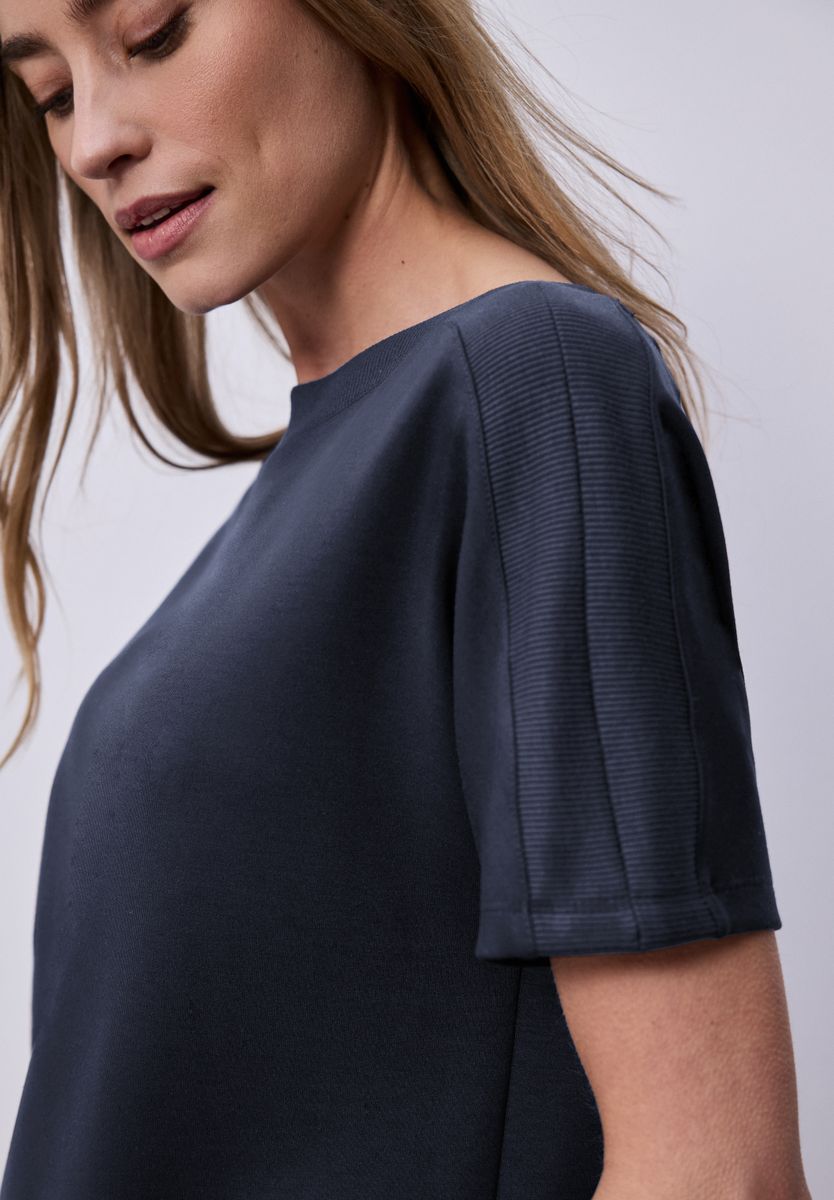 Dropped Shoulder Shirt mit Rippdetail