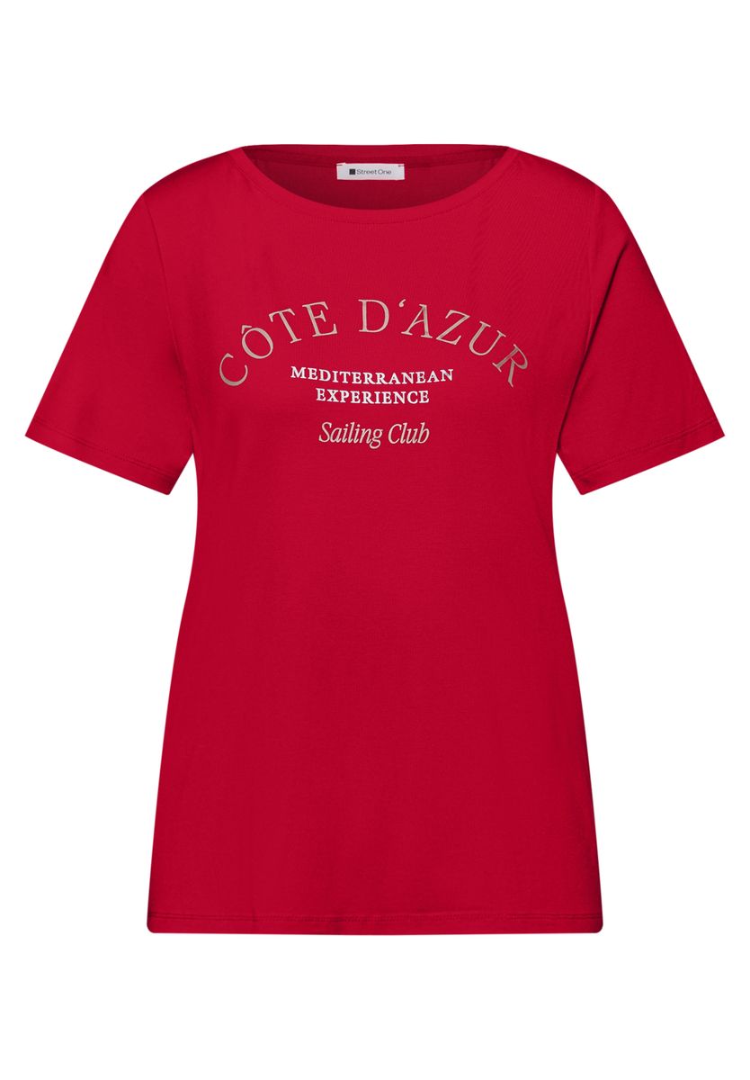 T-Shirt mit Rundhals und Wording
