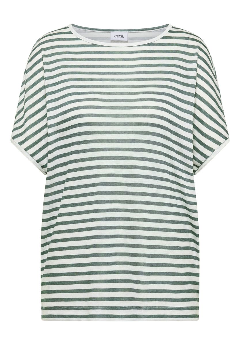 T-Shirt mit Boatneck und Streifen