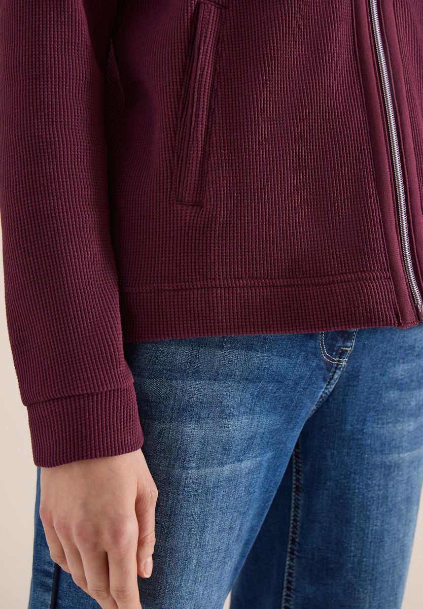 Langarm Jacke mit Kapuze und Taschen