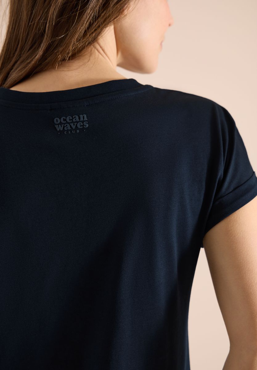 Shirt mit Split Neck im Tunika-Look