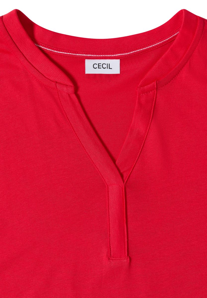 Shirt mit Split Neck im Tunika-Look