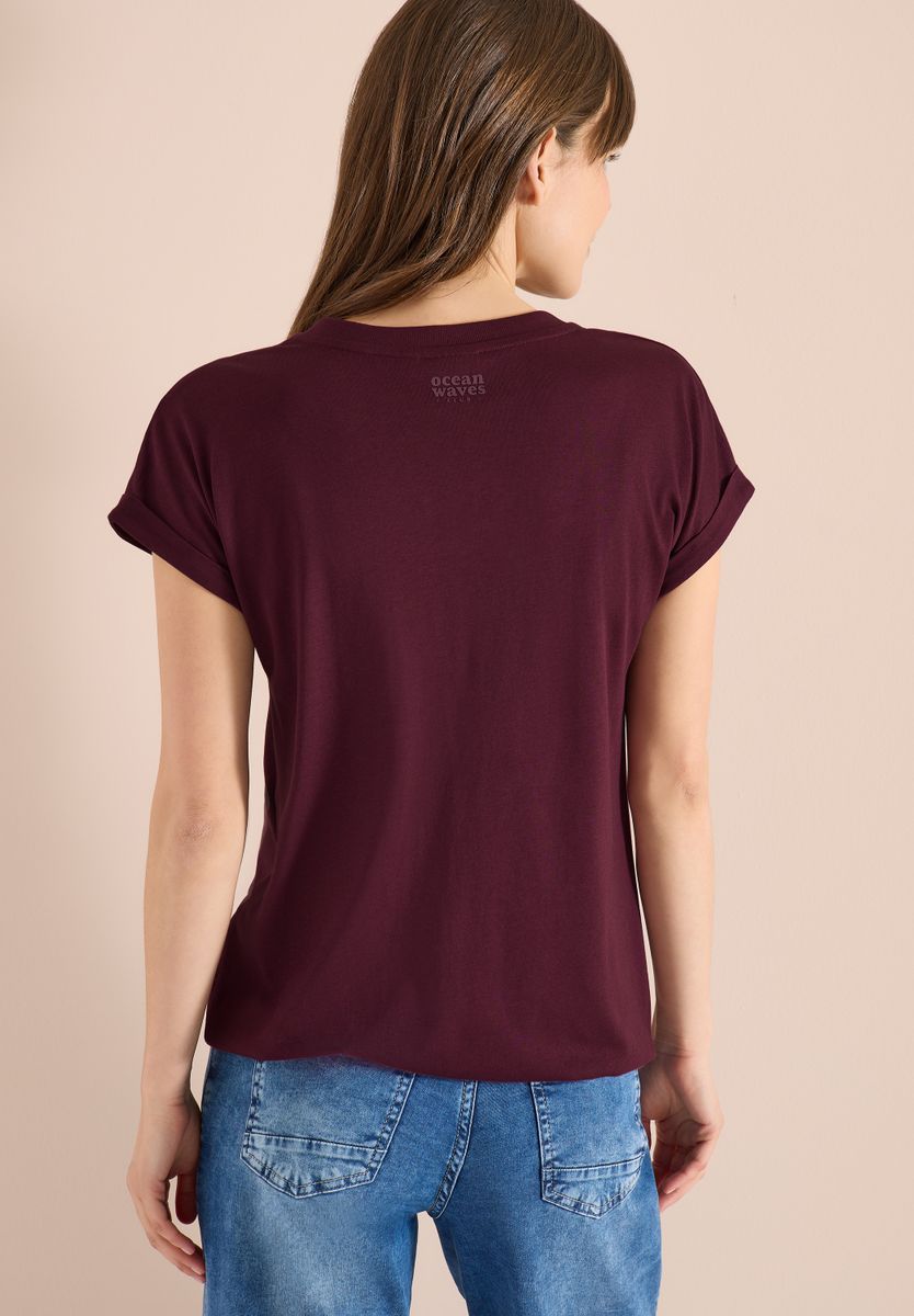 Shirt mit Split Neck im Tunika-Look
