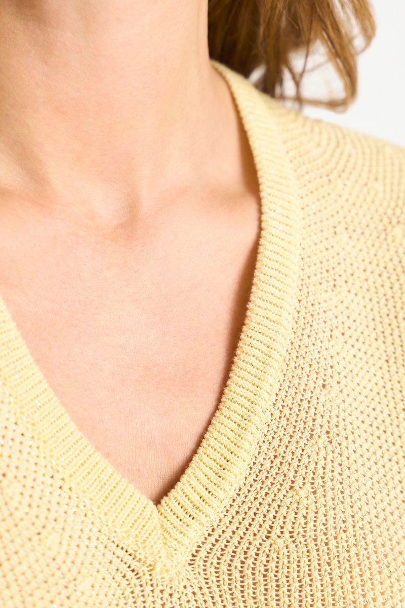 Crew Neck Shiny Yarn