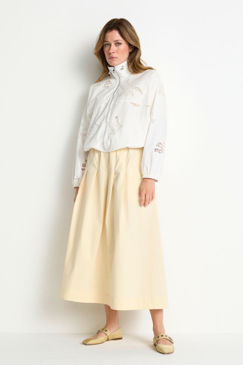 Oversize blouson with broderie anglaise