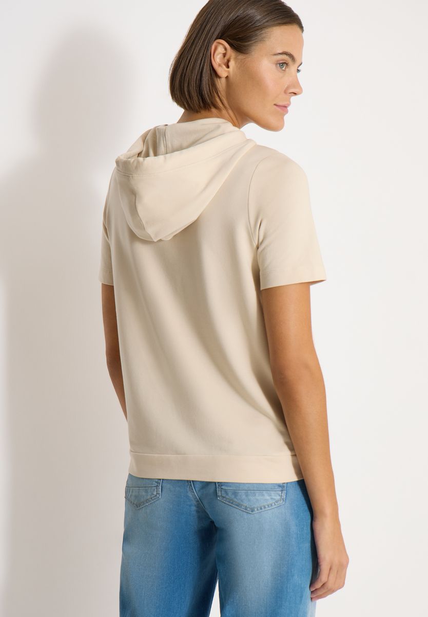 Kurzarm Shirt mit Kapuze und Wording