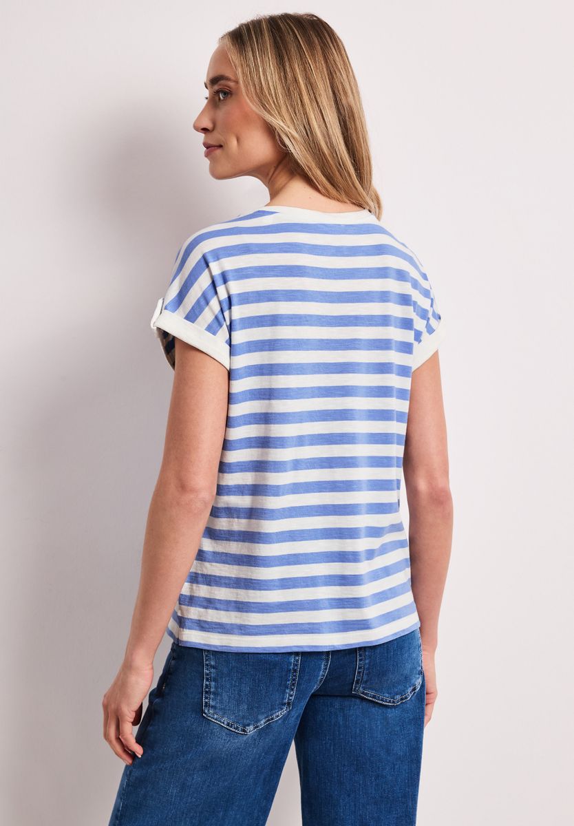 T-Shirt mit Rundhals und Knopfdetail