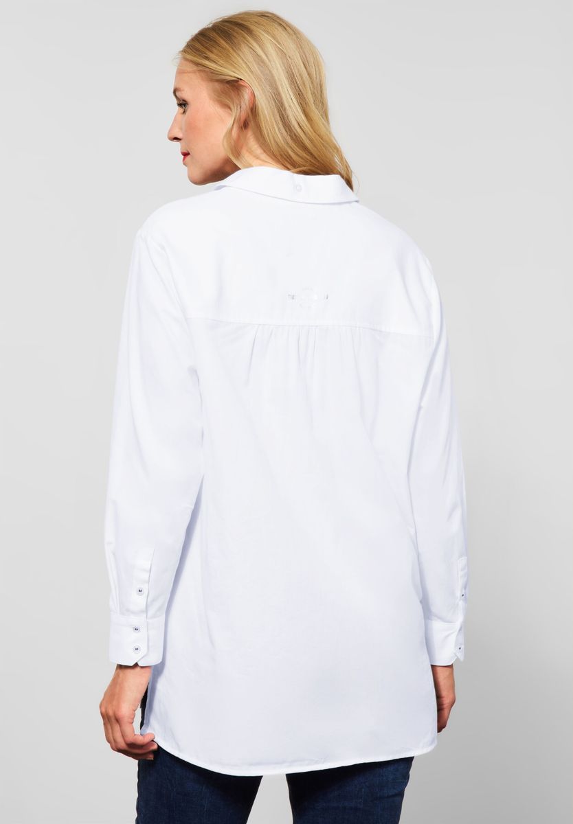 Longbluse in Unifarbe