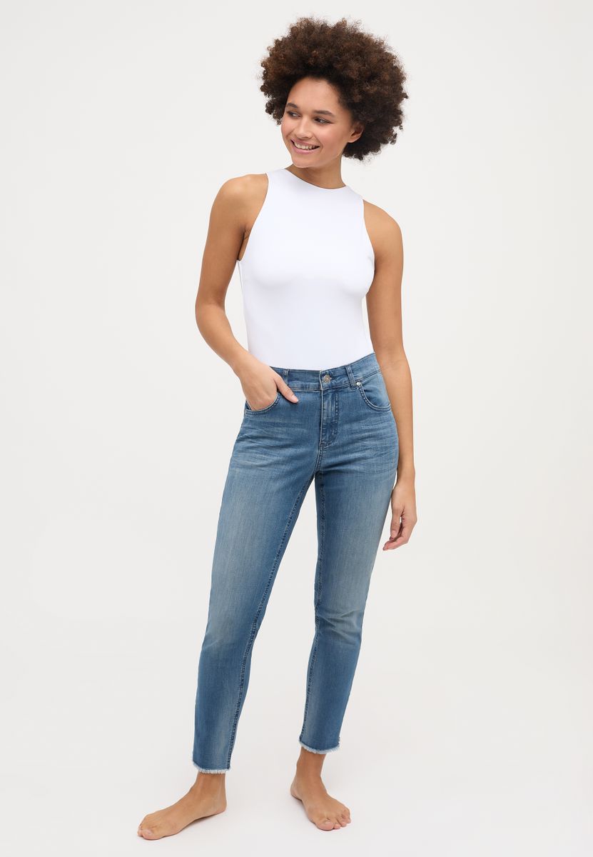 SKINNY ANKLE ZIP FRINGE
